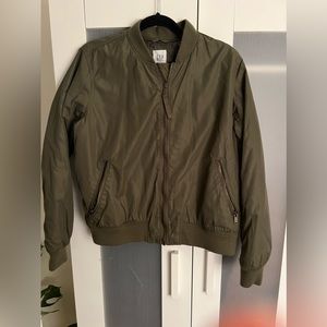 Olive green Gap bomber jacket